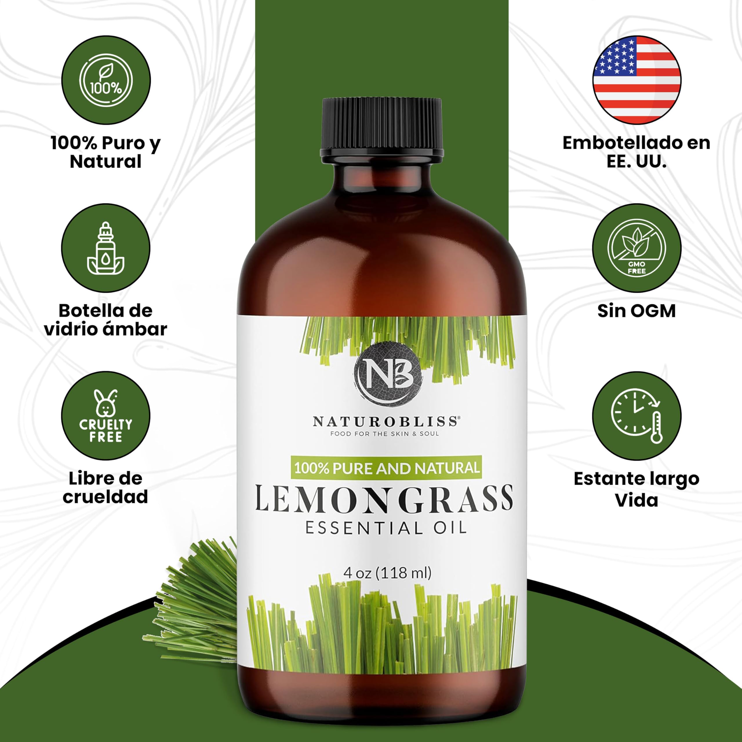 Lemongrass essential oil diffuser-ready aroma
