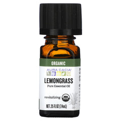Aura Cacia Lemongrass Essential Oil bottle 0.25 fl oz (7.4 ml)