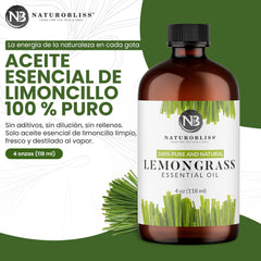 Therapeutic grade lemongrass essential oil label and bottle