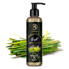 Close-up of almond oil in lemongrass massage oil