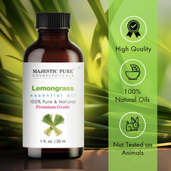 Amber bottle with dropper cap for lemongrass essential oil