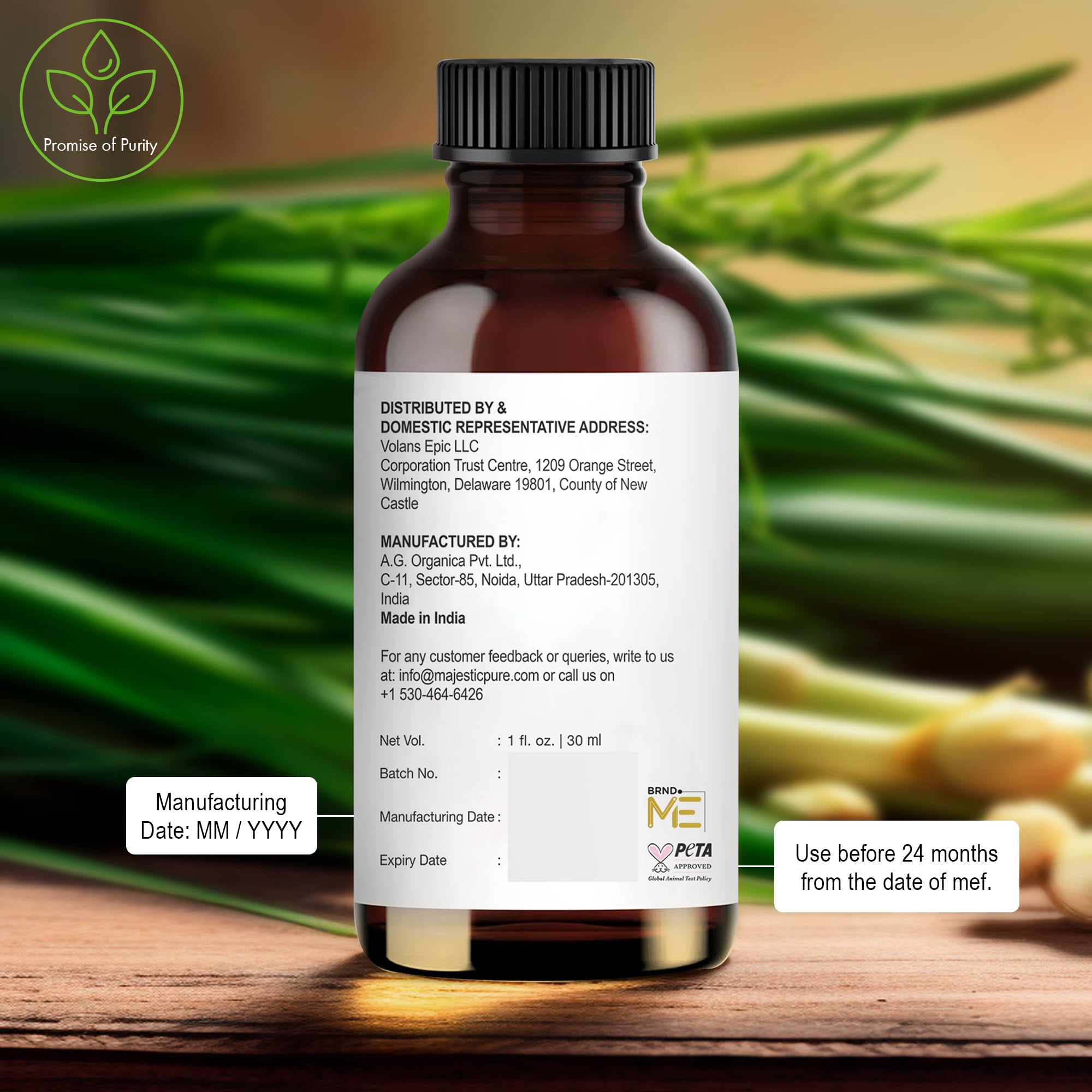 Lemongrass essential oil used in a diffuser for aromatherapy