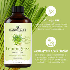 Lemongrass essential oil used with diffuser for aromatherapy