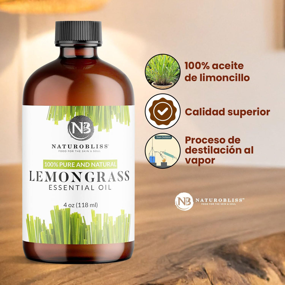 NaturoBliss Lemongrass oil packaging and contents