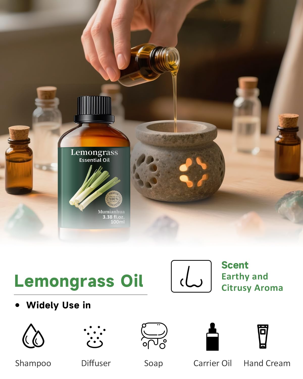 Lemongrass oil for skin care and blemish refinement