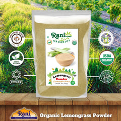 Lemongrass powder ingredients and packaging details