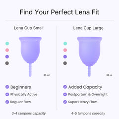 Close-up of Lena Cup seal showing leak-proof fit and comfort