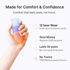 Lena Cup Original Small Gray folded for easy insertion and portability