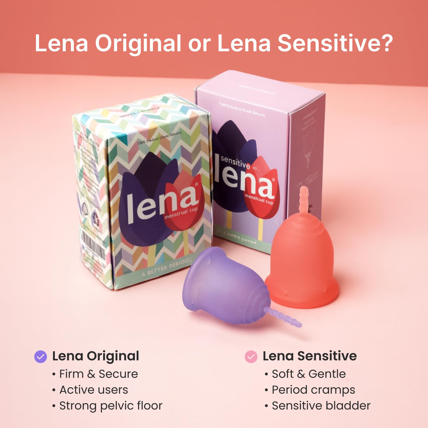 Lena Cup Original Small Gray opened to seal for leak protection