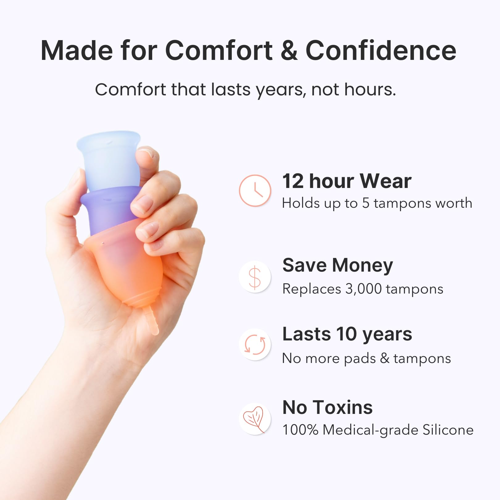 Lena Cup Original Small turquoise – 12-hour protection for all-day confidence.