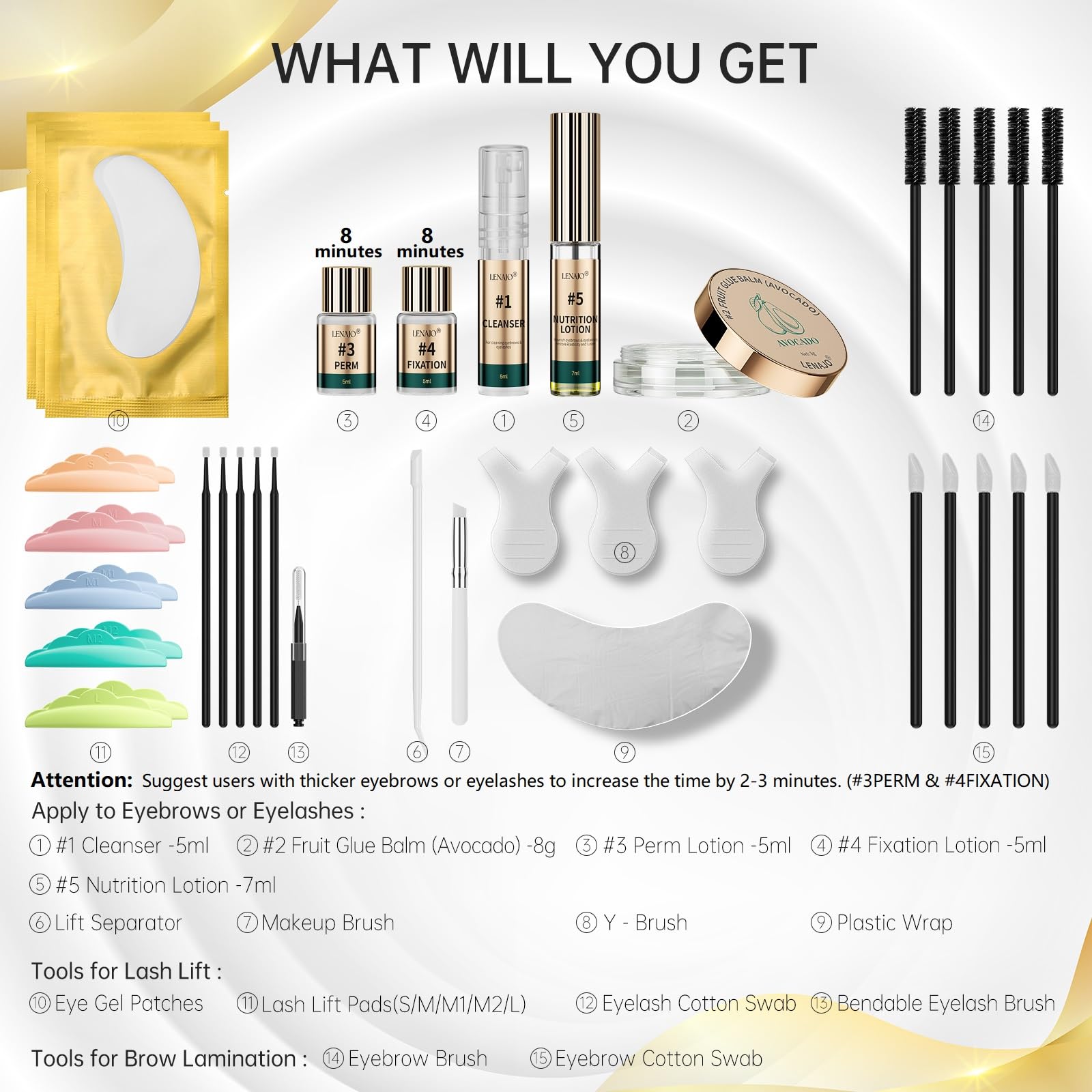 LENAJO lash lift tools kit for easy at home results.