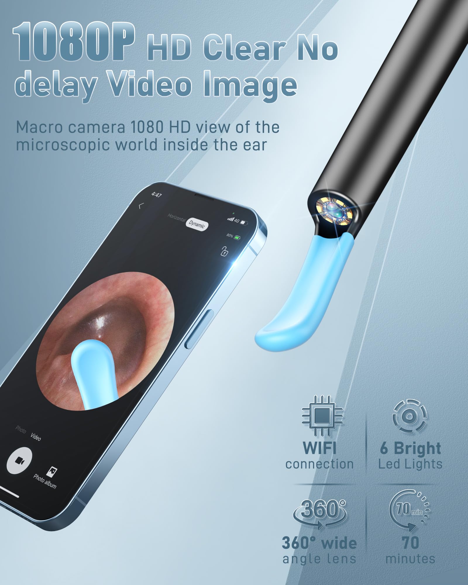 LENGIN ear wax camera with LED lights delivers clear canal visibility.