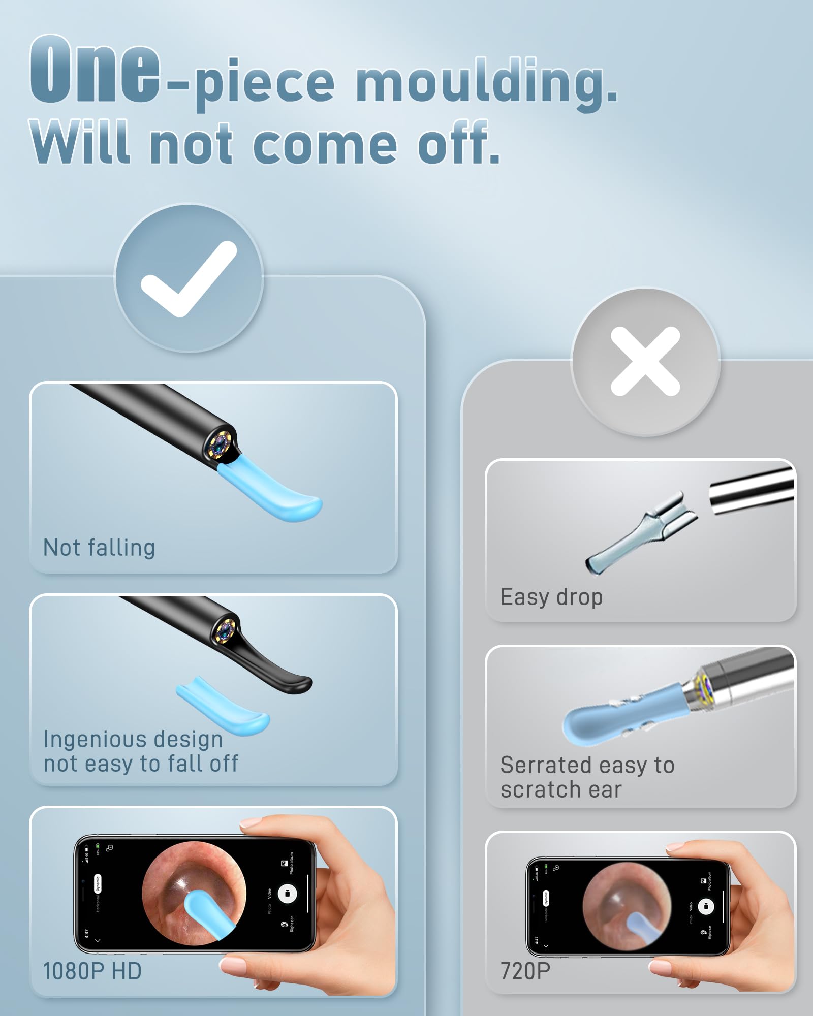 LENGIN ear wax camera 1080p otoscope provides sharp images for safe inspection.