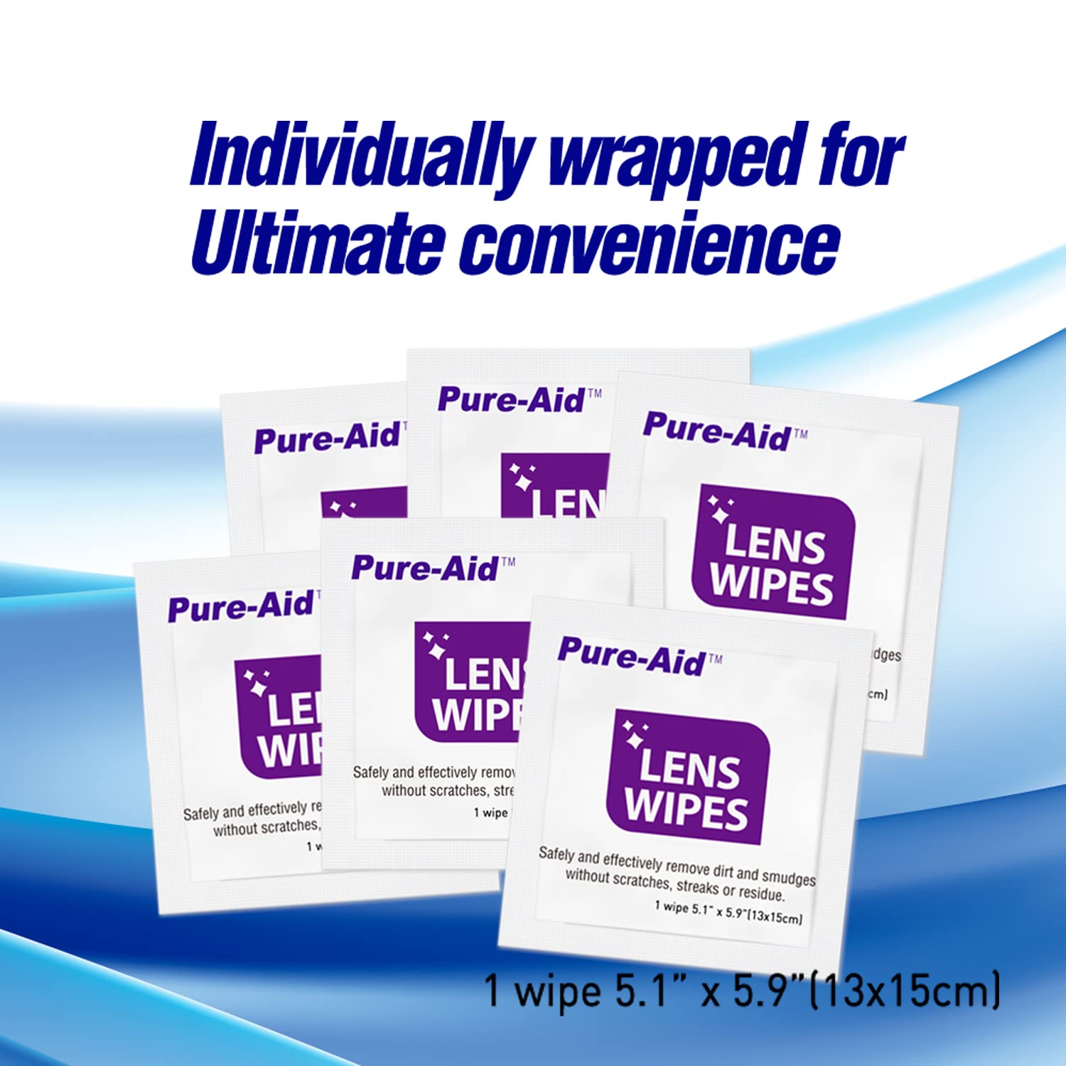 Single wrapped lens wipes in package