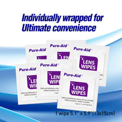 Single wrapped lens wipes in package