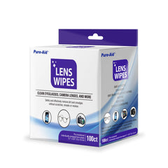 Pure-Aid Lens Wipes 100ct pack front