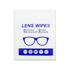 Individually wrapped lens cleaning wipe packets