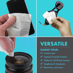 Wipe cleaning a camera lens