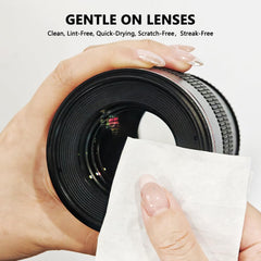 Glasses and smartphone screens being cleaned with lens wipe