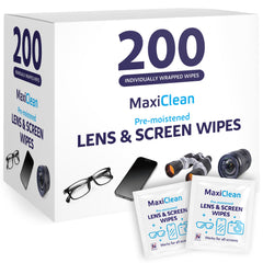 Lens Wipes for Eyeglasses, 200-count, individually wrapped