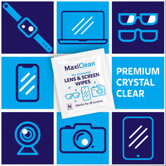 Sunglasses and camera lens cleaned with wipes