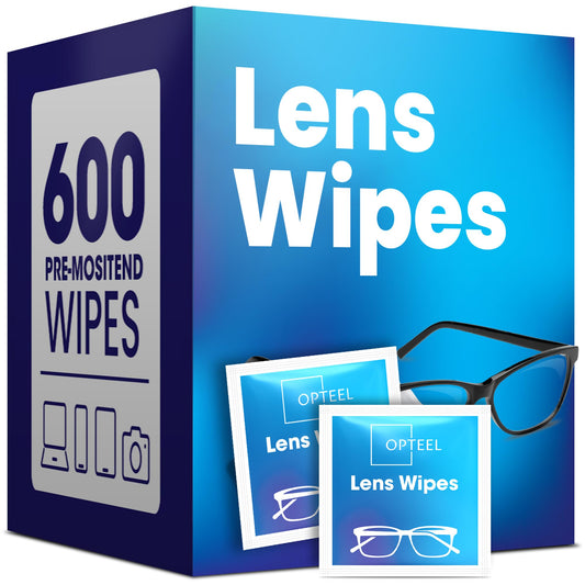 Opteel Lens Wipes packaging for eyeglasses