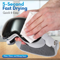 wipe cleaning eyeglasses to remove smudges and fingerprints