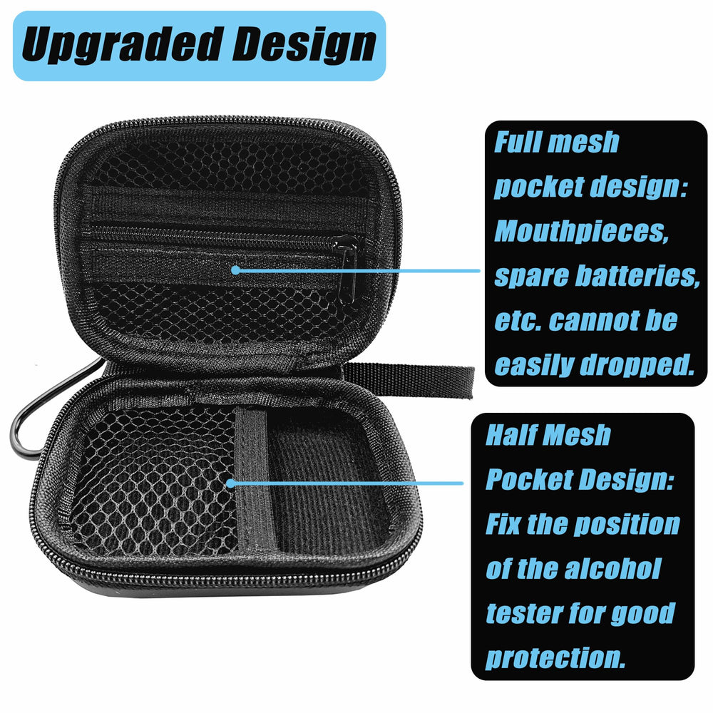 Interior pockets showing half mesh and full mesh with zipper