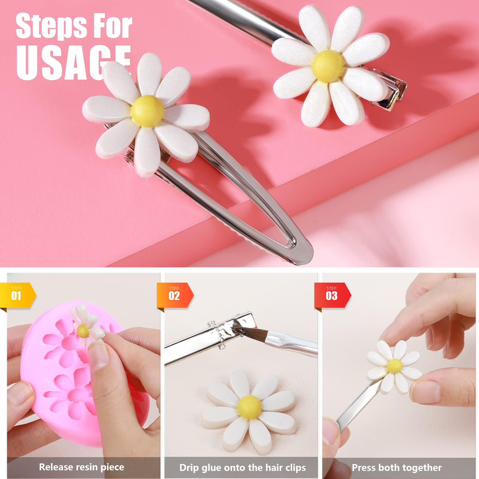 LEOBRO 50-piece set of metal hair clips for versatile hairstyles