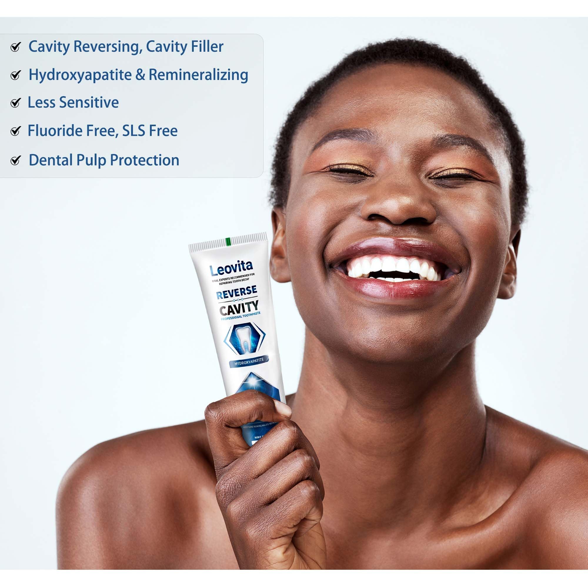 Hydroxyapatite remineralizing toothpaste product shot