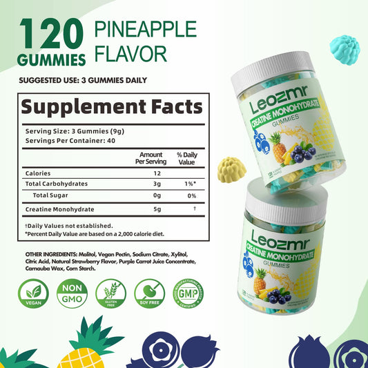 Close-up of Blueberry Pineapple flavored gummies