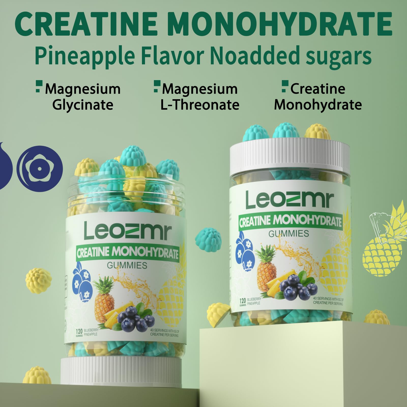 Serving size: 3 gummies = 5g creatine monohydrate