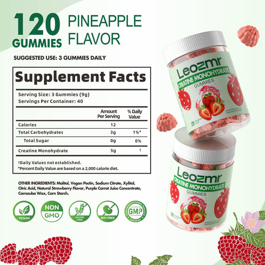 Serving size of 3 gummies for 5000mg creatine monohydrate