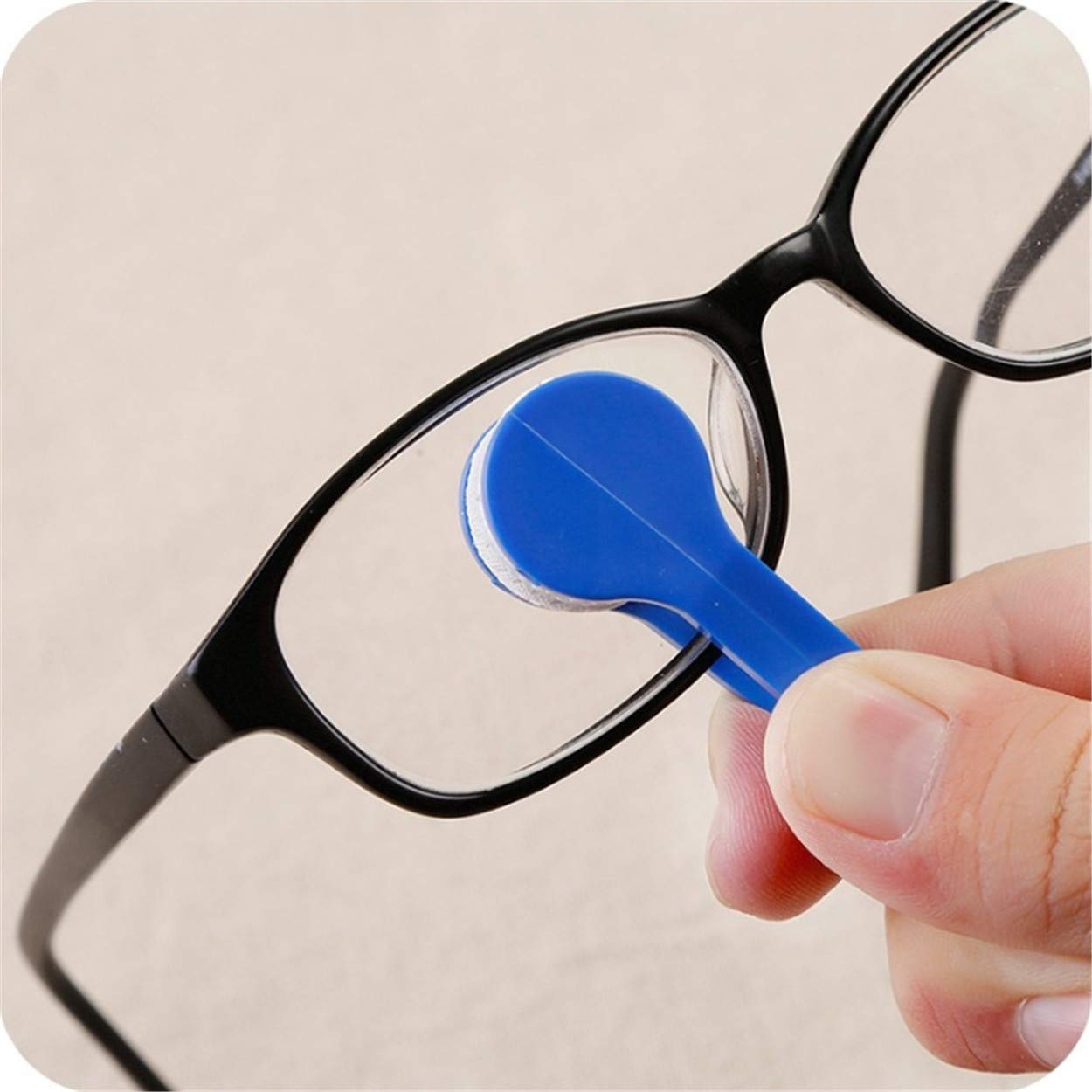 LERORO mini microfiber glasses cleaner clip - green color
