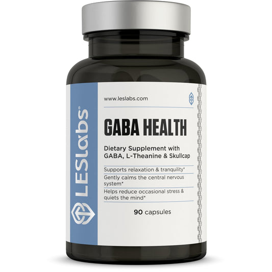 LES Labs GABA Health bottle label showing 90 capsules