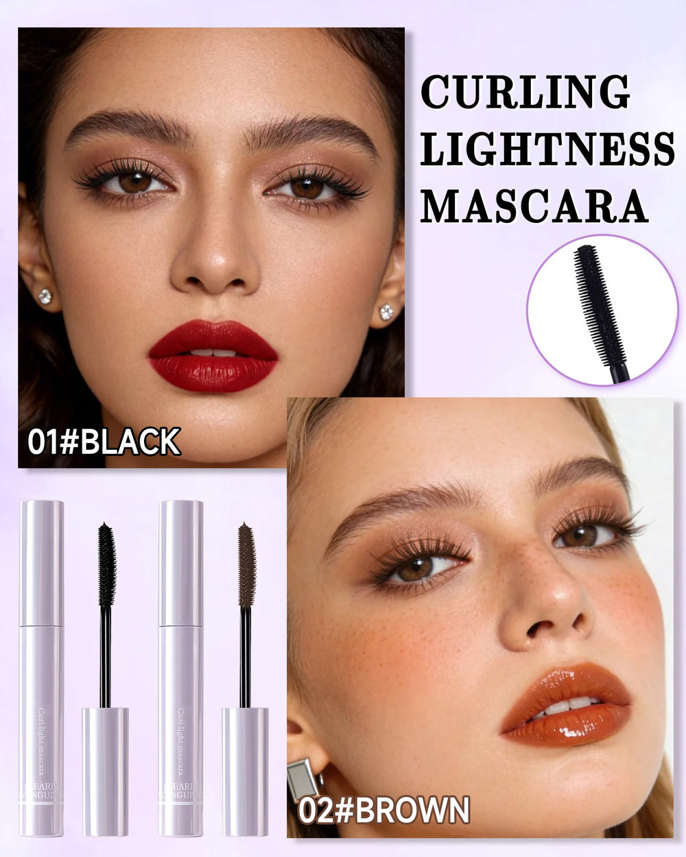 Lestpola waterproof black-brown mascara resists smudges in humidity.