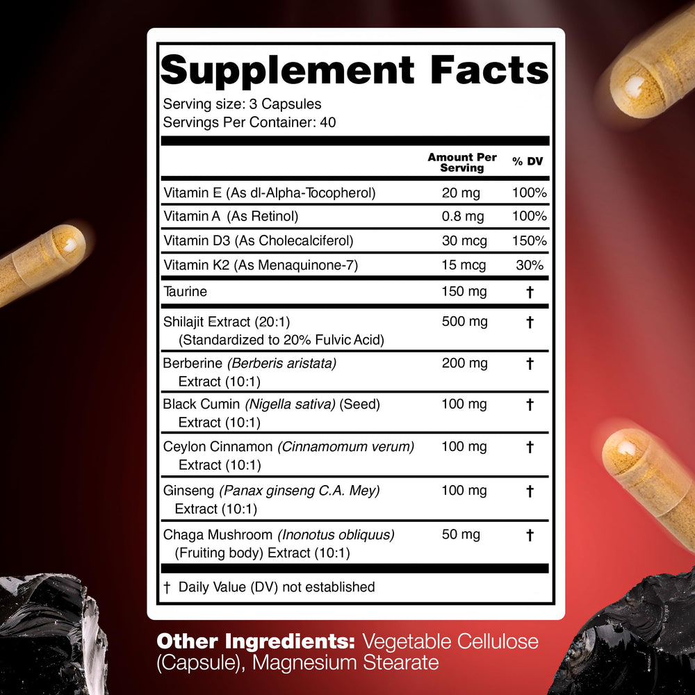 Fulvic acid content 20% in Shilajit extract