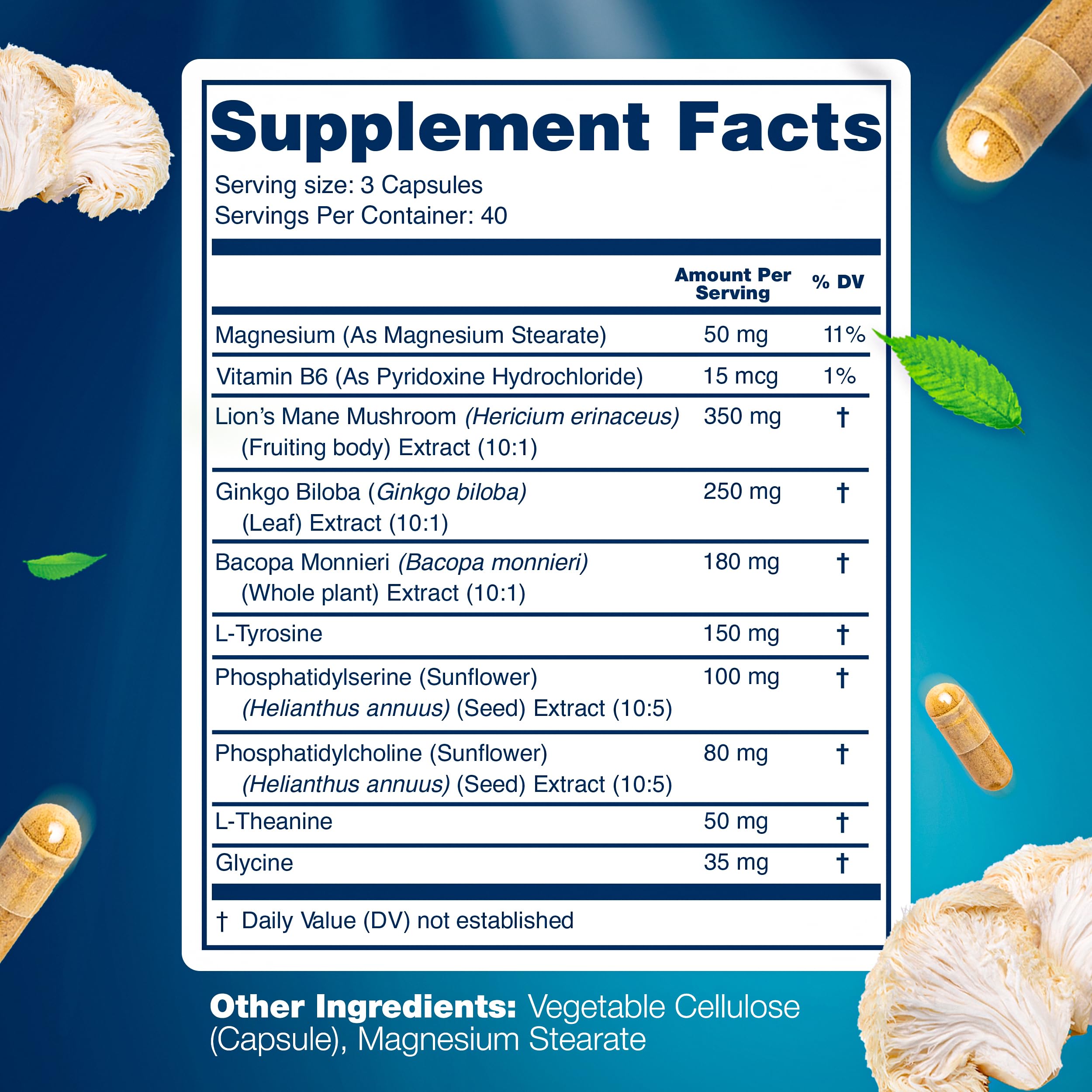 Capsules spilling from bottle showcasing plant-based capsules