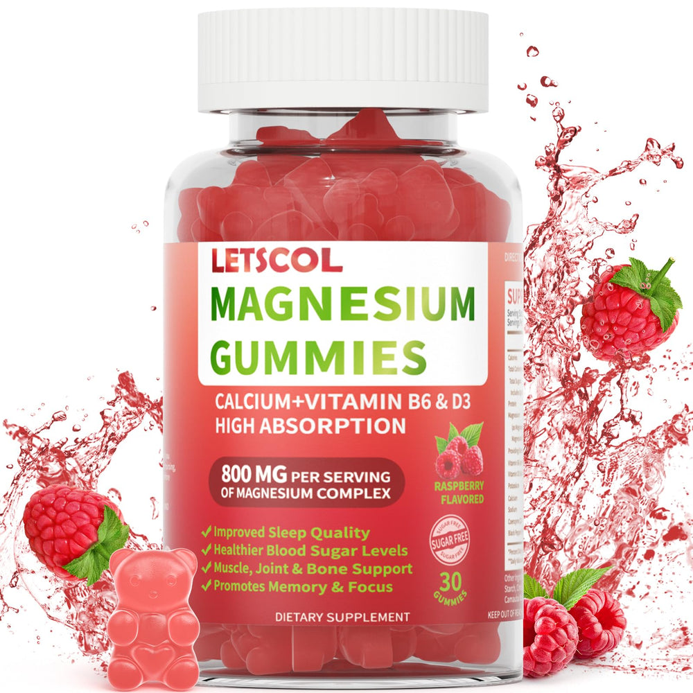 Front view of LETSCOL Magnesium Glycinate Gummies 800mg