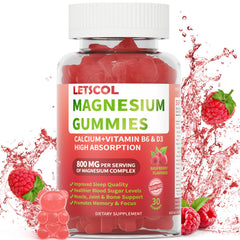 Front view of LETSCOL Magnesium Glycinate Gummies 800mg