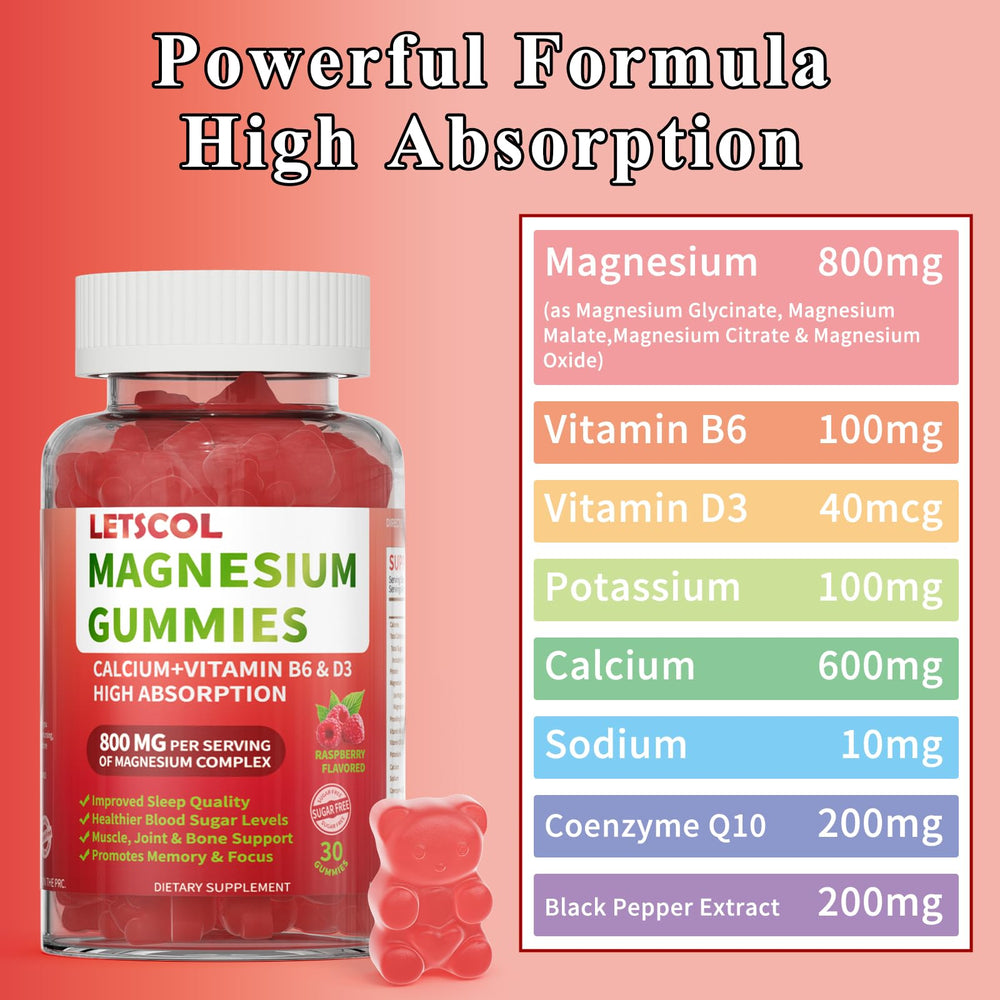 Potassium and CoQ10 ingredients in LETSCOL gummies