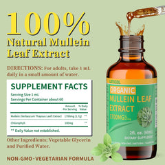 Ingredient panel showing 1700mg Mullein Leaf Extract