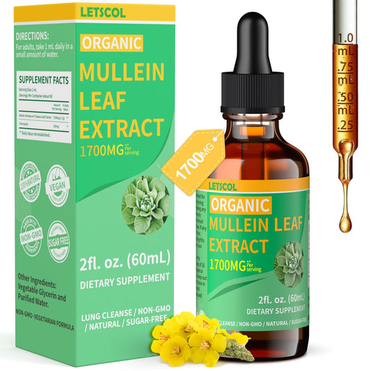 LETSCOL Organic Mullein Drops bottle with dropper
