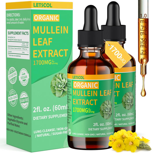 LETSCOL Organic Mullein Drops bottle with label