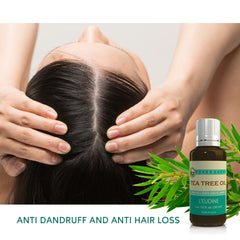 L’eudine Tea Tree Oil drops on skin for refreshing sensation and clean laundry.