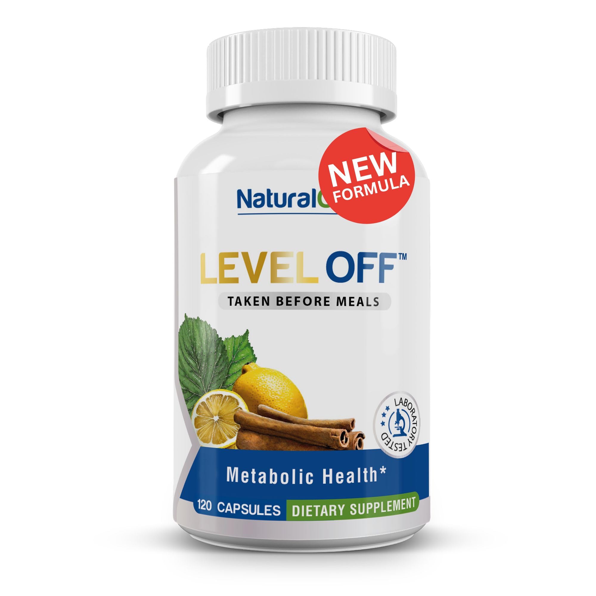 Front view of Natural Cure Labs Level Off bottle
