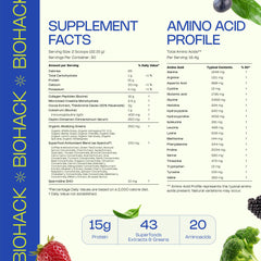 Close-up of collagen peptides and colostrum ingredients