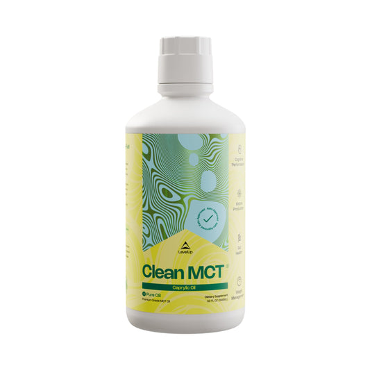 LevelUp Clean MCT Oil 32 oz bottle front view
