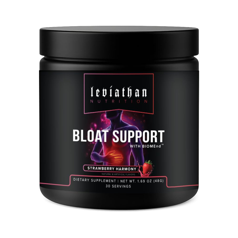 Leviathan Bloat Support bottle featuring BIOMend Lysine Butyrate 1000mg per serving