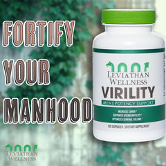 Close-up of 120 capsules for Leviathan Virility